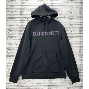 Burton Full-Zip DryRide Hoodie Sweatshirt Black Men's XL Colombo Fleece Lined